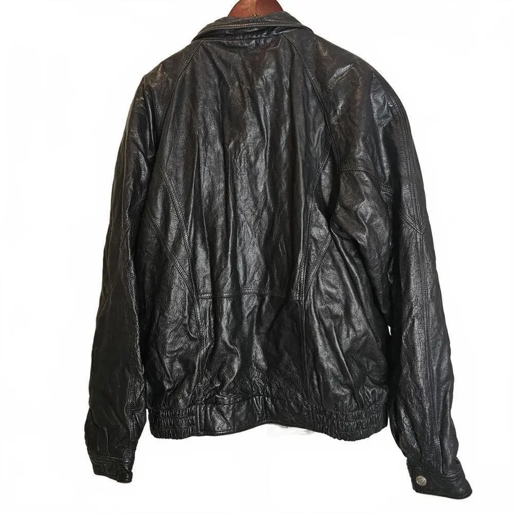 Wilson's Leather Black Bomber Jacket - 2XLT